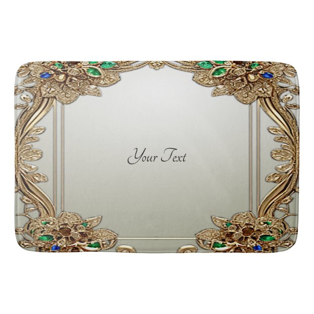 Alfombrilla De Baño Elegant Gold Ornate Bath Mat (Anverso)
