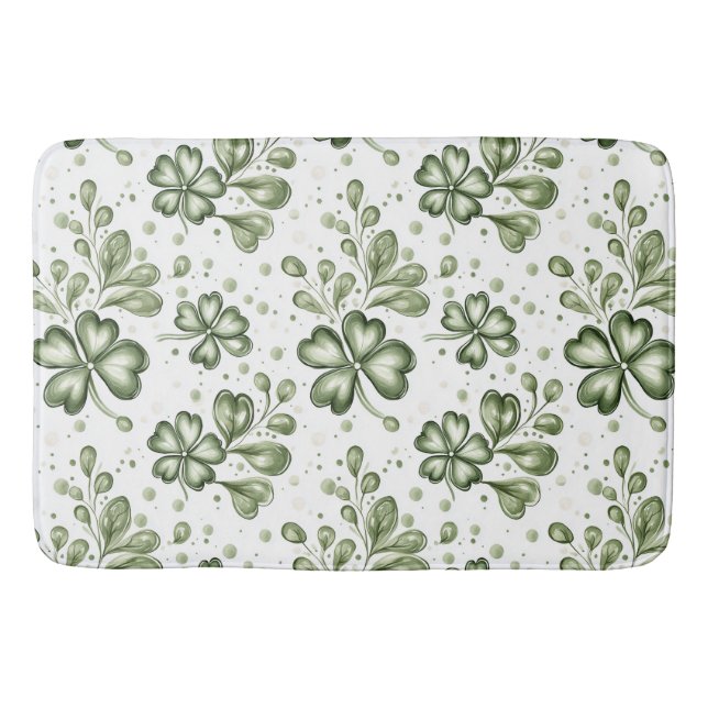 Alfombrilla De Baño Elegant Green Clover Pattern  (Anverso)