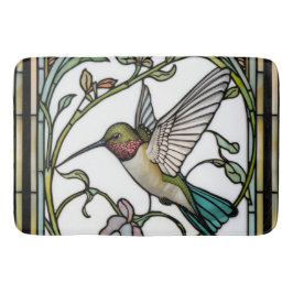 Alfombrilla De Baño Elegant hummingbird artwork botanical boho chic