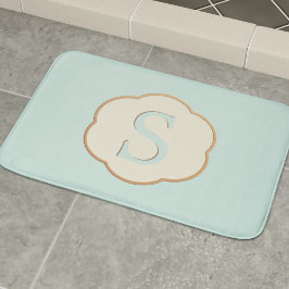 Alfombrilla De Baño Elegant Monogram Robin Egg Blue Bath Mat