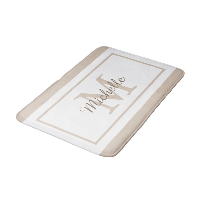 Alfombrilla De Baño Elegant Monogram Script Name (Angular)