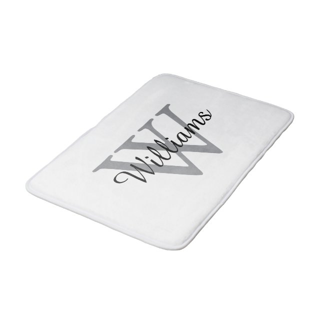 Alfombrilla De Baño Elegant Monogram Script Name (Angular)
