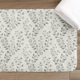 Alfombrilla De Baño Elegant Sage Cream Minimalist Boho Floral Pattern