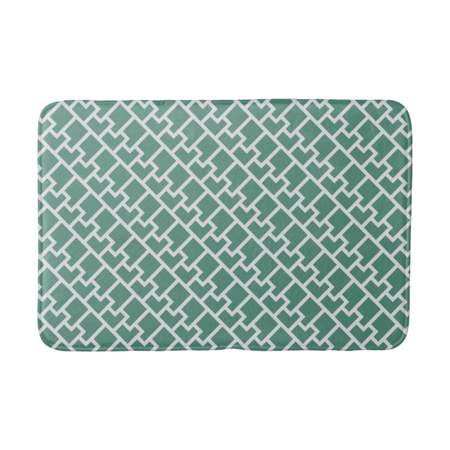 Alfombrilla De Baño Elegant Sage Green Geometric Pattern (Anverso)
