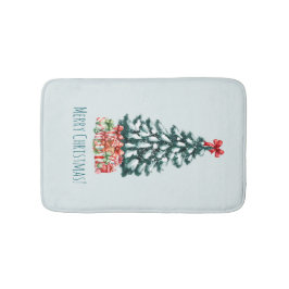 Alfombrilla De Baño Elegant Snowy Christmas Tree