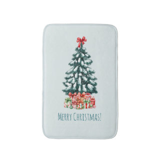 Alfombrilla De Baño Elegante árbol de Navidad nevado