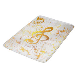 Alfombrilla De Baño Elegante Armonía Dorada Caos Musical Marfil