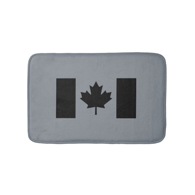 Alfombrilla De Baño Elegante bandera canadiense en negro (Anverso)