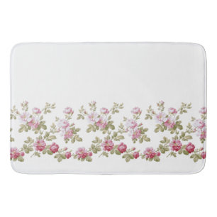 Alfombrilla De Baño Elegante borde rosa rosado de época