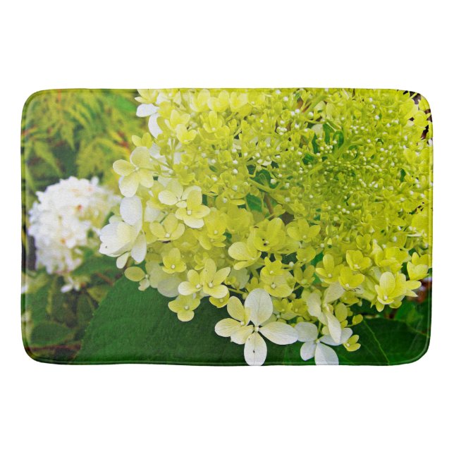 Alfombrilla De Baño Elegante Chartreuse Green Limelight Hydrangea (Anverso)