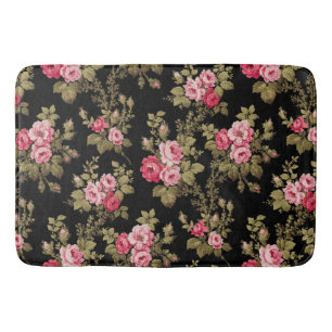 Alfombrilla De Baño Elegante color rosa rosado - fondo negro
