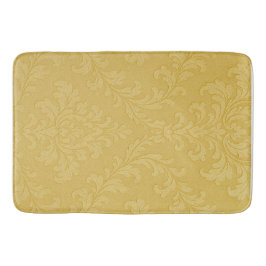 Alfombrilla De Baño Elegante Damasco Barroco Oro Ligero