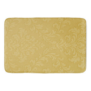 Alfombrilla De Baño Elegante Damasco Barroco Oro Ligero