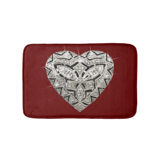 Alfombrilla De Baño Elegante Diseñador Heart Bath Mat