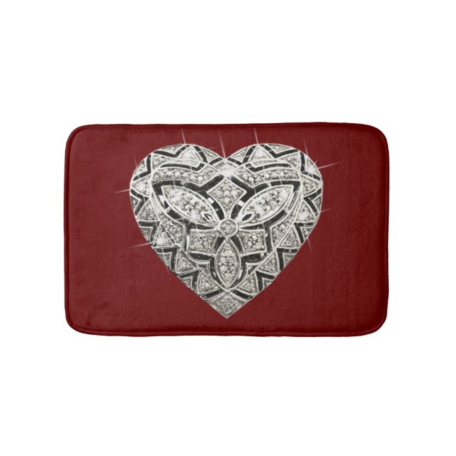 Alfombrilla De Baño Elegante Diseñador Heart Bath Mat (Anverso)