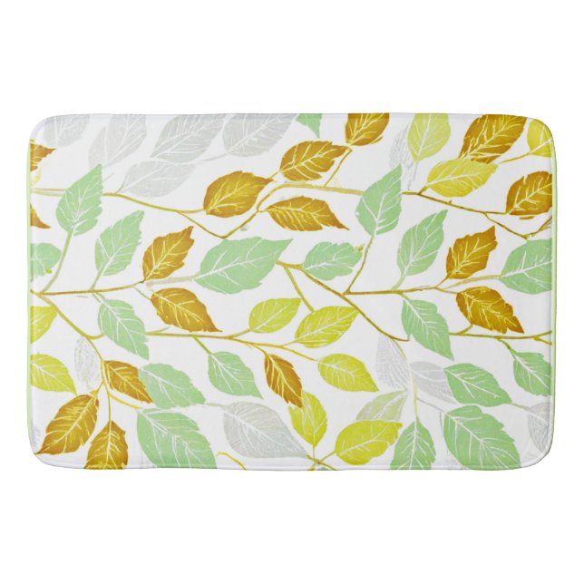 Alfombrilla De Baño Elegante diseño de hojas inspirado en la naturalez (Anverso)