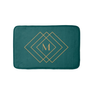 Alfombrilla De Baño Elegante diseño geométrico de oro Art Deco