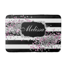 Elegante estampado blanco negro Diamante Mat de ba
