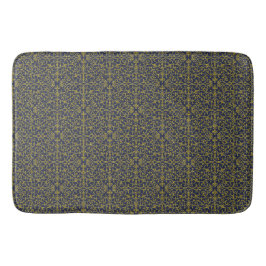 Alfombrilla De Baño Elegante filigrana azul y dorada