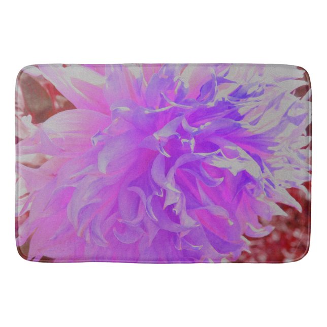 Alfombrilla De Baño Elegante Flor de Dahlia Ultra Violeta (Anverso)