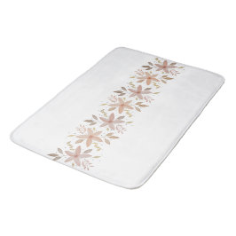Alfombrilla De Baño Elegante Floral Acuarela Terracota Rubor