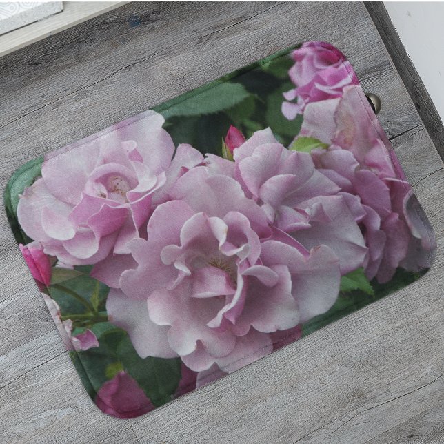 Alfombrilla De Baño Elegante floral de Rosas de Lavanda (In Situ)