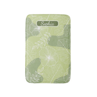 Alfombrilla De Baño Elegante forma verde orgánica arte para regalos