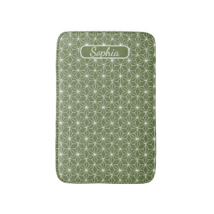 Alfombrilla De Baño Elegante forma verde orgánica arte para regalos