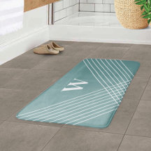 Elegante Geométrico de Moda Monograma Azul Verde O