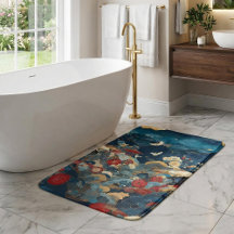 Elegante grulla floral japonesa roja azul peonía