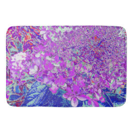 Alfombrilla De Baño Elegante hidrangea liga púrpura y azul