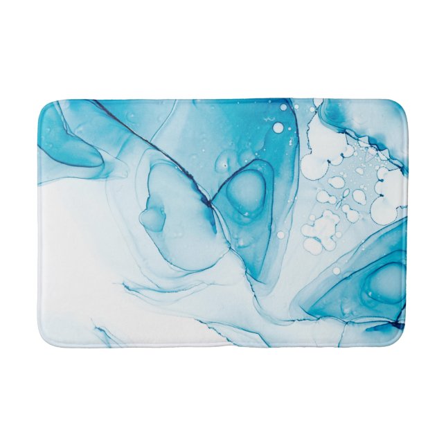 Alfombrilla De Baño Elegante Marcado Azul (Anverso)