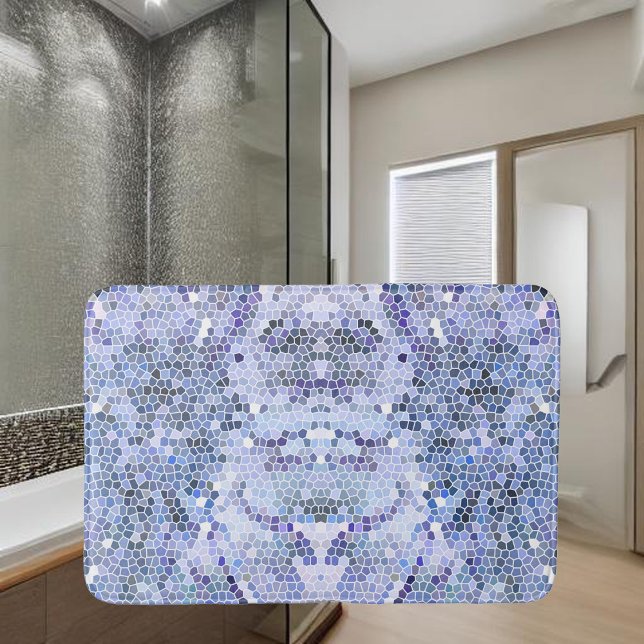 Alfombrilla De Baño Elegante mosaico azul hielo, moderno (Subido por el creador)