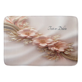 Alfombrilla De Baño Elegante Naranja Peach Floral Bath Mat