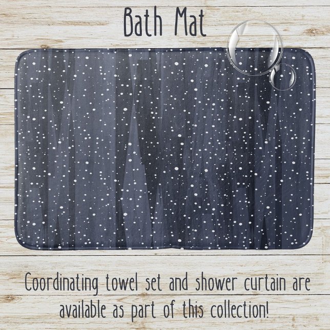 Alfombrilla De Baño Elegante Navidades nevados azul oscuro (Subido por el creador)