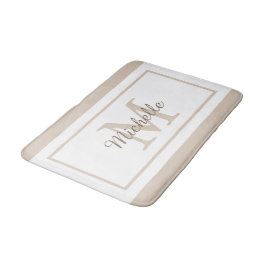 Alfombrilla De Baño Elegante nombre con letra de monograma