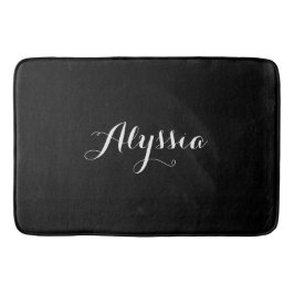Alfombrilla De Baño Elegante nombre personalizado negro