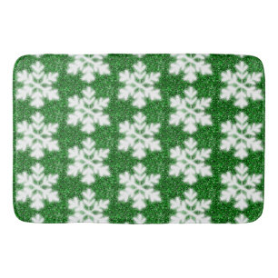 Alfombrilla De Baño Elegante parlanchín purpurina helado verde copo de