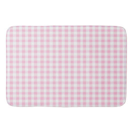 Alfombrilla De Baño Elegante patrón de gingham rosa y blanco