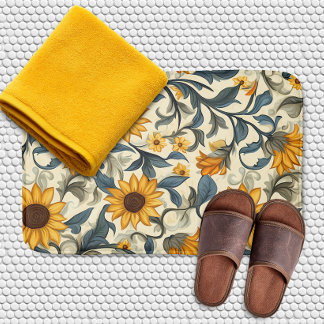 Alfombrilla De Baño Elegante patrón de girasol Art Nouveau