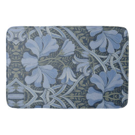 Alfombrilla De Baño Elegante patrón floral en acuarela azul