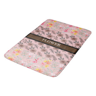 Alfombrilla De Baño Elegante Personalizar de acuarela de flores