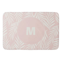 Alfombrilla De Baño Elegante rosa hojas de palmera personalizadas