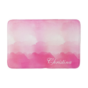 Alfombrilla De Baño Elegante salpicón acuático rosa caliente personali