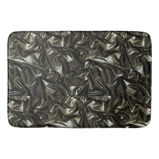 Alfombrilla De Baño Elegante satén negro recogido (Anverso)