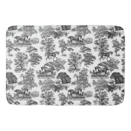 Alfombrilla De Baño Elegante tela de caballos Rústicos Blancos