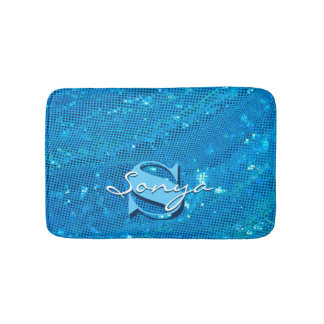 Alfombrilla De Baño Elegante tela Verde azulada de tela