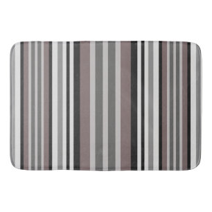Alfombrilla De Baño Elegante Tierra Tones Brown Savannah Stripes Patró