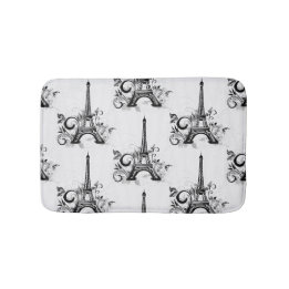 Alfombrilla De Baño Elegante Torre Eiffel Paris Flourier Blanco Negro