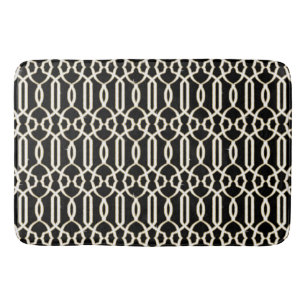 Alfombrilla De Baño Elegante trendy Lattice Trellis Pattern Blanco neg